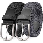 Ceinture �lastique tiss�e, noire ou grise, 1072, 5cm, 2 pi�ces, ceinture �lastique unisexe, ceinture ...