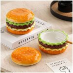 Cendrier en forme de hamburger - cendrier en c�ramique avec couvercle anti - poussi�re. un objet de d�coration ...