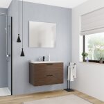 Ceramia 80 cm, meuble de salle de bain assembl�, certifi� fsc, couleur ch�ne (ceramia - 4dw80)