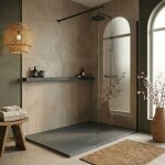 Ceramia essential 140x80 cm receveur de douche rectangulaire � poser smc avec surface effet pierre, gris ...