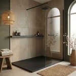 Ceramia essential 140x80 cm receveur de douche rectangulaire � poser smc avec surface effet pierre, noir ...
