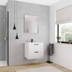 Ceramia - meuble de salle de bain assembl 60cm, certifi fsc, blanc cass ( 4ow60)