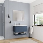 Ceramia - meuble de salle de bain 80 cm, certifi� fsc, bleu fonc� ( 1db80)