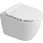 Ceramia pixl cuvette suspendue en c�ramique sans bride tornado quiet et fixations invisibles + abattant ...