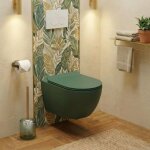 Ceramia pixl cuvette suspendue en c�ramique sans bride tornado quiet, fixations invisibles + abattant ...