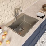 Ceramia timeless 55x45x21 cm évier encastrable inox 304 + mitigeur inox avec douchette extractible, gun ... Ceramia timeless 55x45x21 cm évier encastrable inox 304 + mitigeur inox avec douchette extractible, gun ...