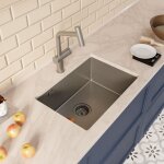 Ceramia - timeless 55x45x21 cm �vier sous plan inox 304 + mitigeur inox avec douchette extractible, gun ...