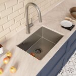 Ceramia - timeless 55x45x21 cm �vier sous plan inox 304 + mitigeur inox avec douchette extractible, gun ...