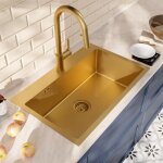 Ceramia timeless 68x45x21 cm évier encastrable en inox 304 + mitigeur inox avec douchette extractible, ... Ceramia timeless 68x45x21 cm évier encastrable en inox 304 + mitigeur inox avec douchette extractible, ...