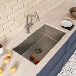 Ceramia - timeless 68x45x21 cm �vier sous plan inox 304 + mitigeur inox avec douchette extractible, gun ...