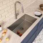Ceramia - timeless 68x45x21 cm �vier sous plan inox 304 + mitigeur inox avec douchette extractible, gun ...