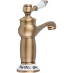 C�ramique antique laiton robinet lavabo de la salle de bains robinet bleu et blanc en porcelaine � long ...