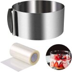 Cercle a patisserie, reglable cercle gateau extensible � 16 - 30 cm, and 1pcs colliers � g�teau transparent ...