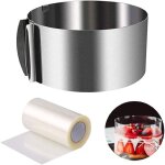 Cercle a patisserie, reglable cercle gateau extensible � 16 - 30 cm, and 1pcs colliers � g�teau transparent ...