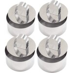 Cercles de pr�sentation, 4 emporte - pi�ces ronds avec poussoir - acier inoxydable, moule � cake diy ...