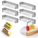 Cercle � tarte anneau � tarte de p�tisserie, lot de 6 moule tartelette en acier inoxydable en ovale forme, ...