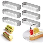 Cercle � tarte anneau � tarte de p�tisserie, lot de 6 moule tartelette en acier inoxydable en ovale forme, ...