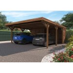 Carport double en bois 39 m² avec annexe léon Carport double en bois 39 m² avec annexe léon