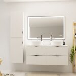 Cersanit - meuble salle de bain strié 120 cm pour vasque à poser - blanc mat - à suspendre - tirso Cersanit - meuble salle de bain strié 120 cm pour vasque à poser - blanc mat - à suspendre - tirso