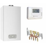 Chaffoteaux - chaudire gaz basnox inoa nox 25 kw / chemine complte (douilles + dosseret) avec thermostat ...