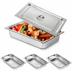 Chafing dish lot de 4 rcipients conservation au chaud en acier inoxydable pour restauration, buffet ...