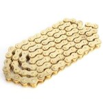 Cha�ne de moto couleur or avec boucle, 48 maillons externes, cha�ne de transmission 420 de remplacement ...