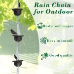 Cha�ne pluie m�tal forme oiseau goutti�res r�cup�rateur eau pluie anti rouille adaptateur suspension ...