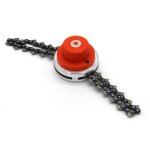 Chaine tondeuse a gazon jardin a tete debroussailleuse ??rouge?