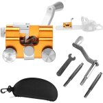 Chainsaw sharpener kit, aiguiseur de cha�ne de tron�onneuse � manivelle, portable outil d'aff�tage rapide, ...