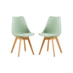 H. j wedoo lot de 2 chaises salle  manger scandinaves, chaises cuisine design avec coussin, bois de ...