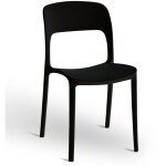 Chaise alice en plastique empilable couleur noir modle confort