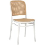 Chaise antonio en plastique, blanche, rev�tement vienne
