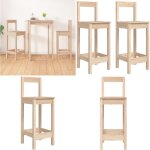 Vidaxl - chaises de bar lot de 2 40x41, 5x112 cm bois de pin solide - chaise de bar - tabouret de bar ...