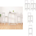 Vidaxl - chaises de bar lot de 2 blanc 40x41, 5x112 cm bois de pin solide - chaise de bar - tabouret ...