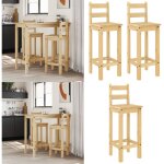 Chaises de bar lot de 2 bois de pin solide - chaise de bar - chaise bistro - chaise rustique - mobilier ...