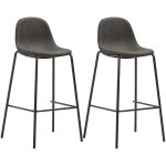 Chaises de bar lot de 2 gris fonc� tissu