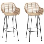 Chaise de bar 2 pcs naturel 55 x 52 x 105 cm rotin et m�tal vidaxl