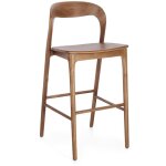 Chaise de bar 48x51, 5x102 cm en teck naturel - milena Chaise de bar 48x51, 5x102 cm en teck naturel - milena
