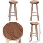 Chaise de bar bois de teck solide - tabouret de bar - chaise de bar - meuble de cuisine - mobilier rustique ...