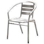 Chaise de bar d'ext�rieur empilable en aluminium avec accoudoirs
