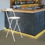 Chaise de bar pliante blanche de 75 cm, tabouret pliant indpendant, chaise pliante  dossier haut, chaise ...
