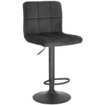 Chaise de bar r�glable dafne vic, velours noir