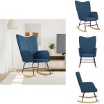 Chaise � bascule bleu tissu - chaise � bascule - chaise relaxante - mobilier ext�rieur - fauteuil balan�oire ...