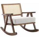 Wahson office chairs - fauteuil  bascule rembourr pour salon chambre chaise relax berante en lin fauteuil ...
