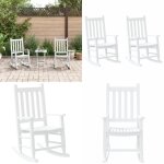 Vidaxl - chaises  bascule enfants lot de 2 blanc bois peuplier massif - chaise  bascule enfant - fauteuil ...