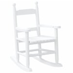 Chaise  bascule enfants blanc bois de peuplier massif vidaxl