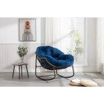 Chaise  bascule d'extrieur en rotin, fauteuil inclinable  bascule  coussin rembourr pour porche, ...