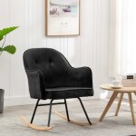 Chaise  bascule, fauteuil  bascule, chaise de relaxation noir velours con81336 design in
