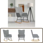 Chaise à bascule gris clair tissu - fauteuil À bascule - chaise relaxante - chaise moderne - chaise confortabl ... Chaise à bascule gris clair tissu - fauteuil À bascule - chaise relaxante - chaise moderne - chaise confortabl ...