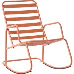 Chaise � bascule de jardin moderne en m�tal design � lattes ext�rieur en aluminium orange turi
